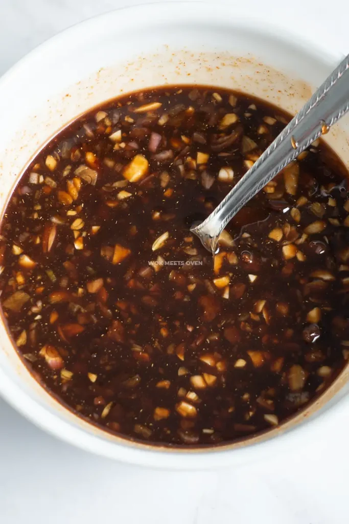 Marinade sauce in bowl