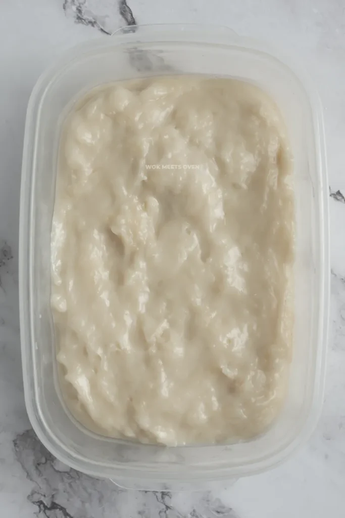 Milk mixture inside of a container