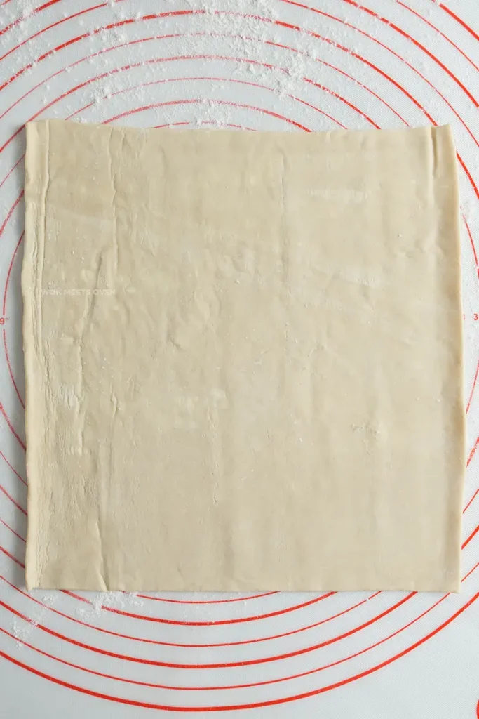 Unrolled puff pastry sheet