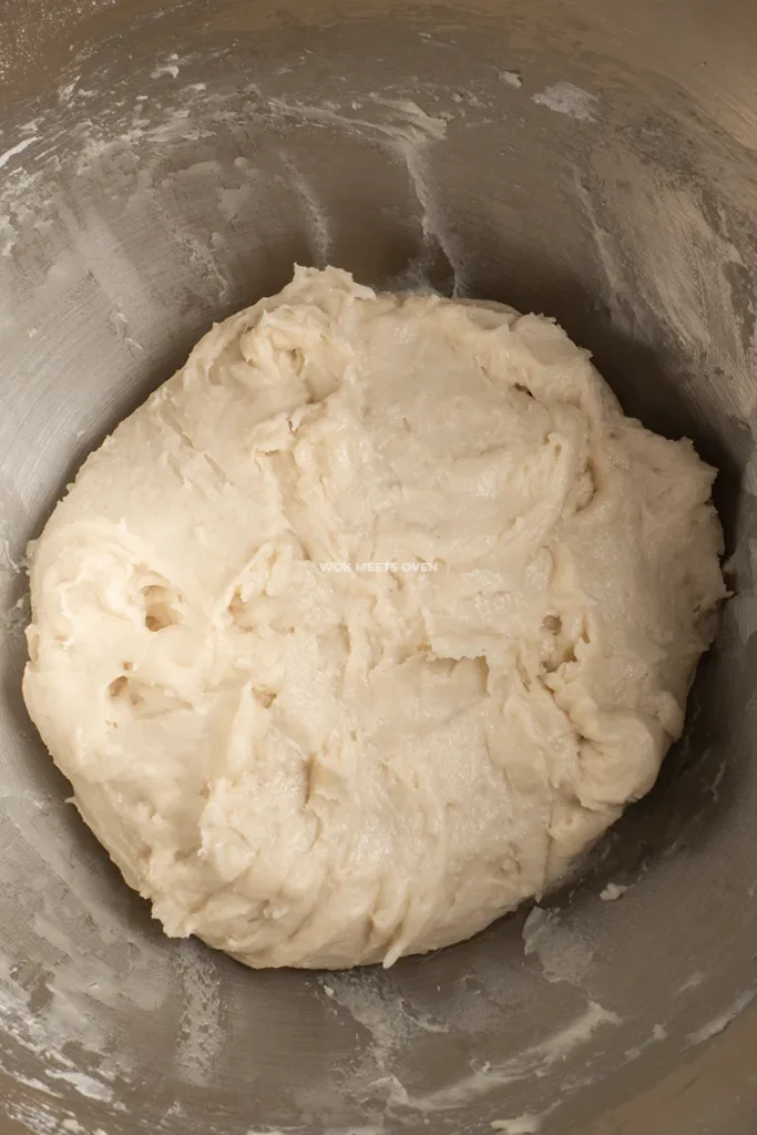 Dough finished kneading in stand mixer