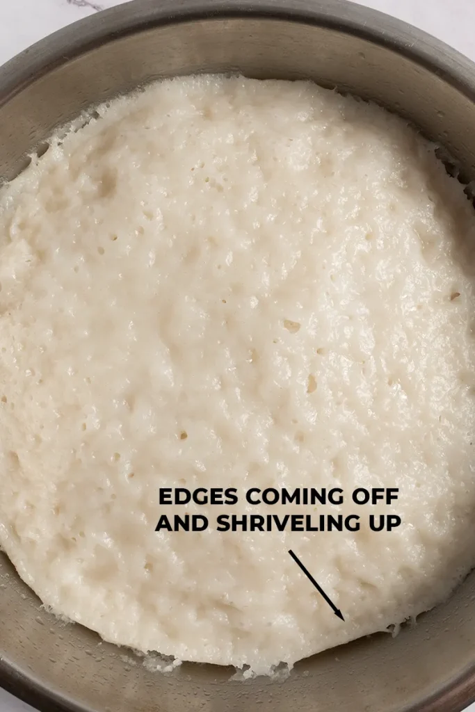 Overcooked white sugar sponge cake