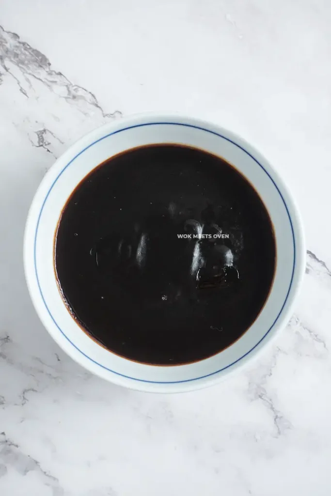 Sauce poured into bowl