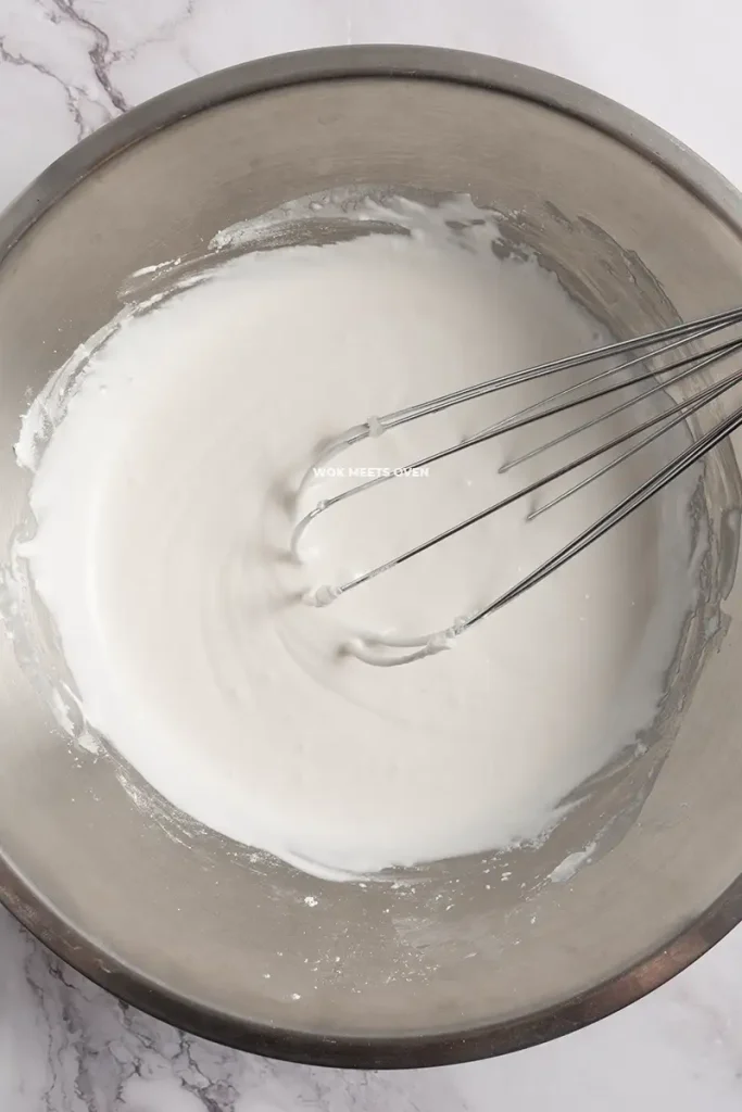 Mixing rice flour with water