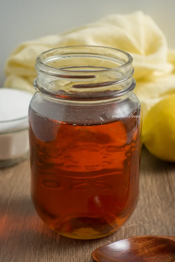 Image of golden syrup in glass jar
