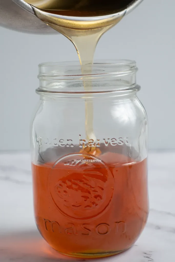 Pouring out golden syrup