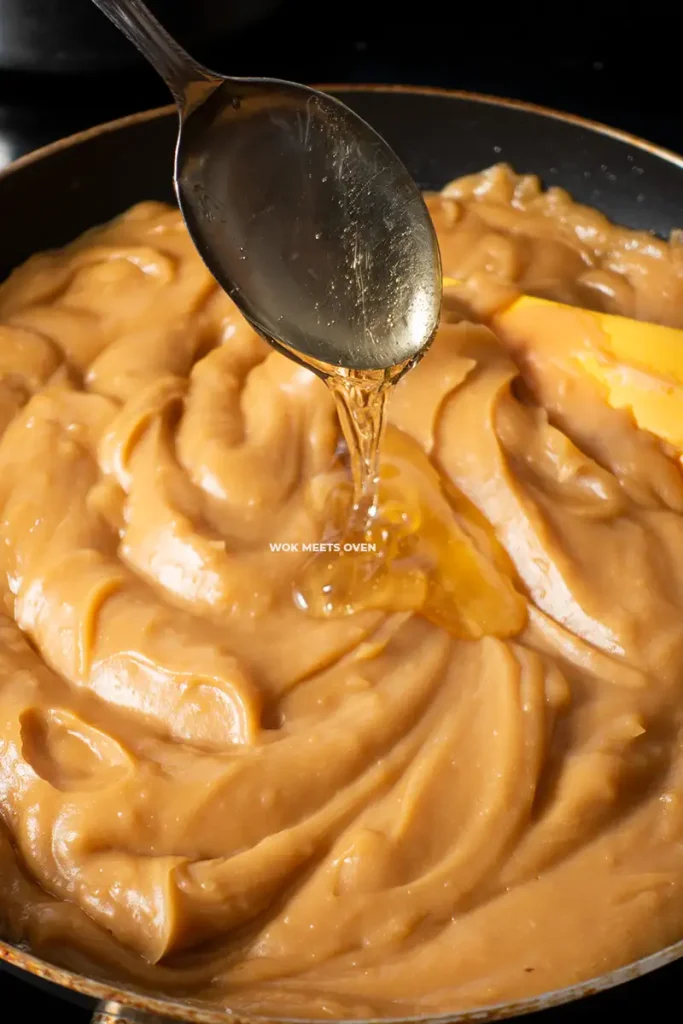 Adding in maltose to lotus paste