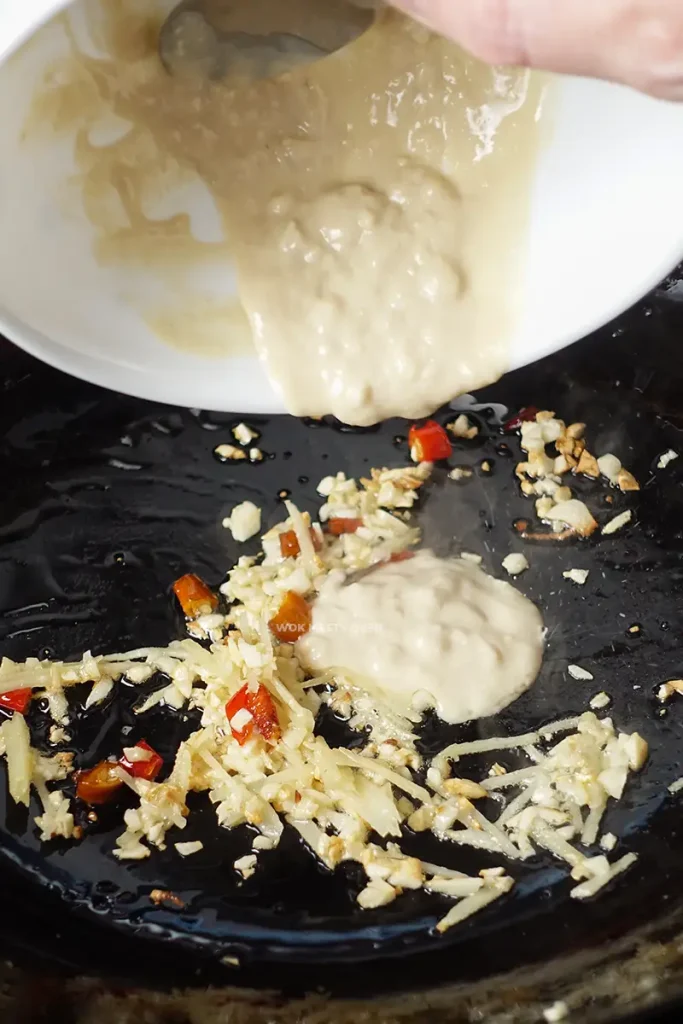 Adding in sauce