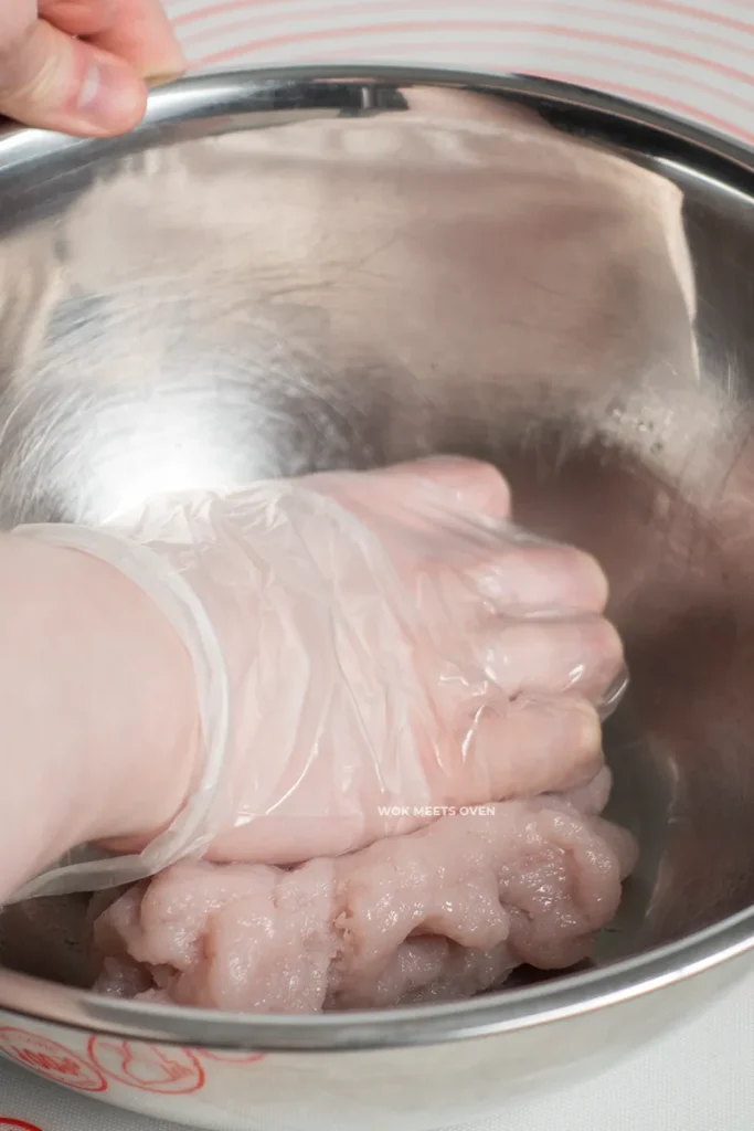 Kneading snow skin