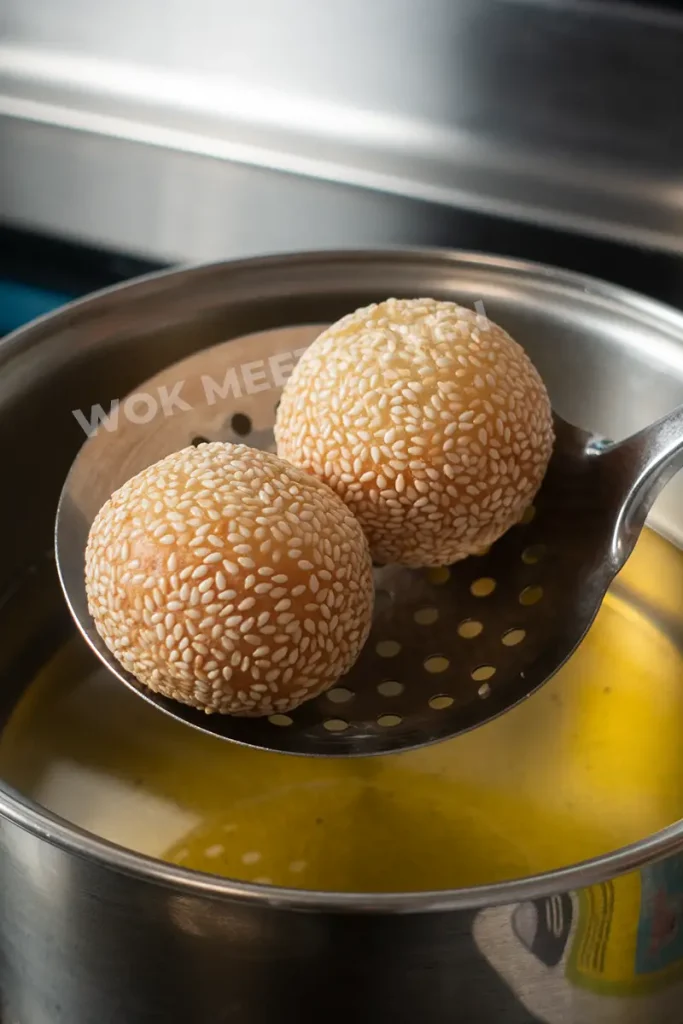 Scooping out sesame balls