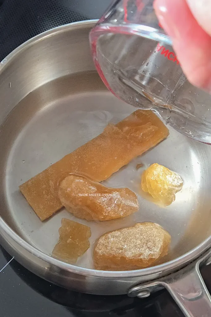 Sugar added to pot of water