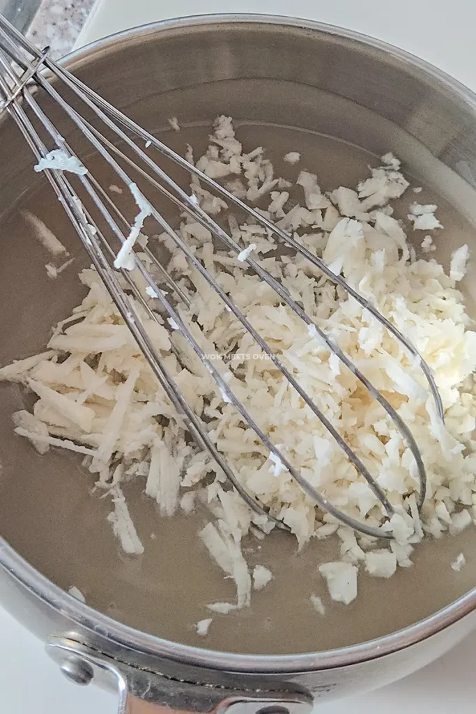 Adding in water chestnut to batter