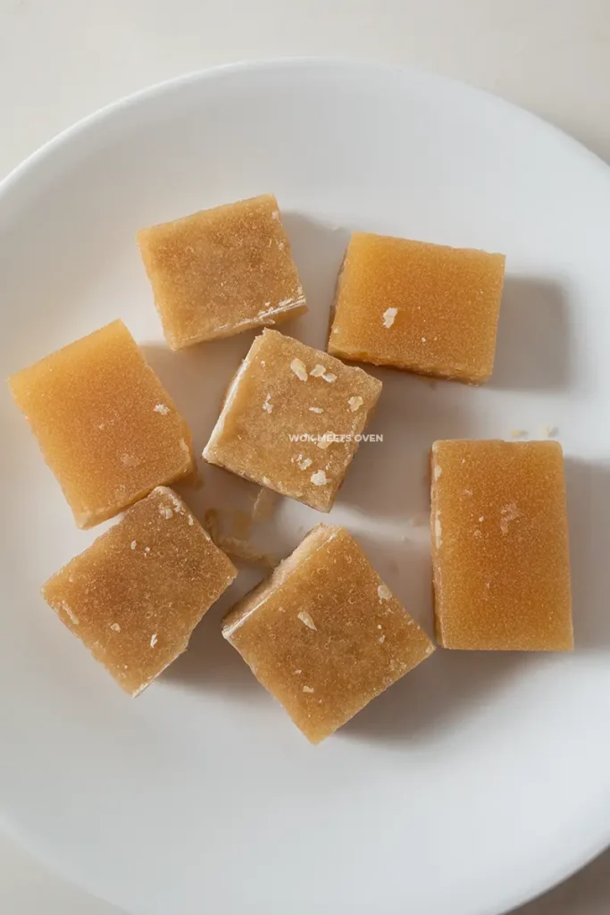 Chinese brown sugar slab broken into smaller pieces