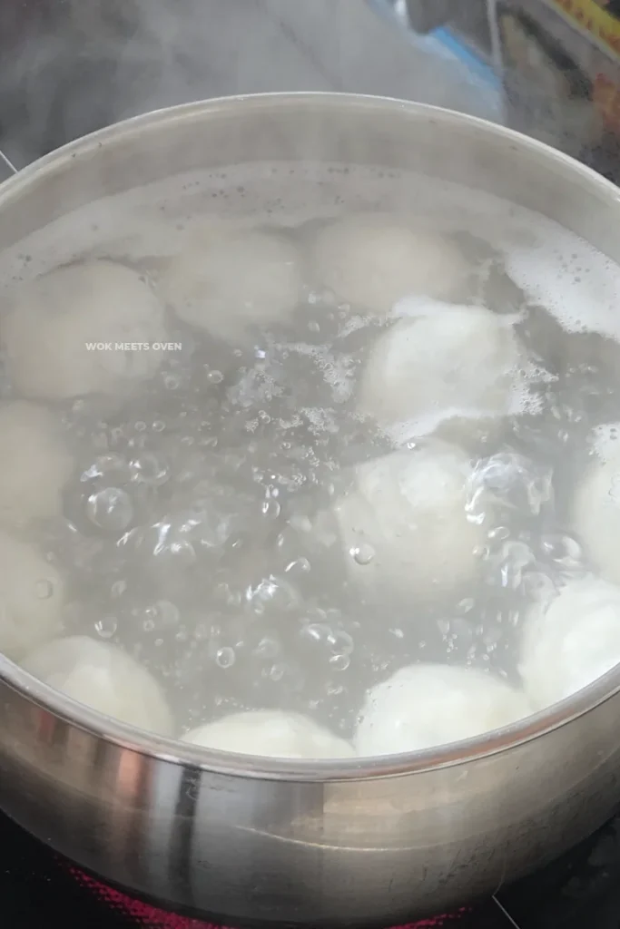 Tang yuan floating to surface
