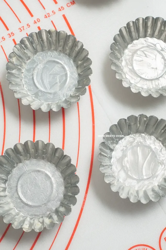 Greased tart molds