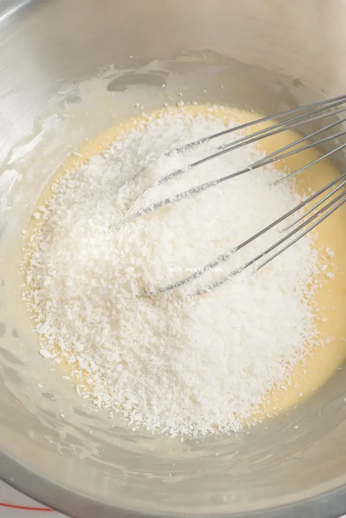 desiccated coconut flakes added